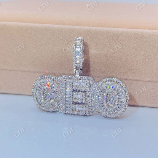 Hip Hop Baguette Diamond CEO Pendant  customdiamjewel   
