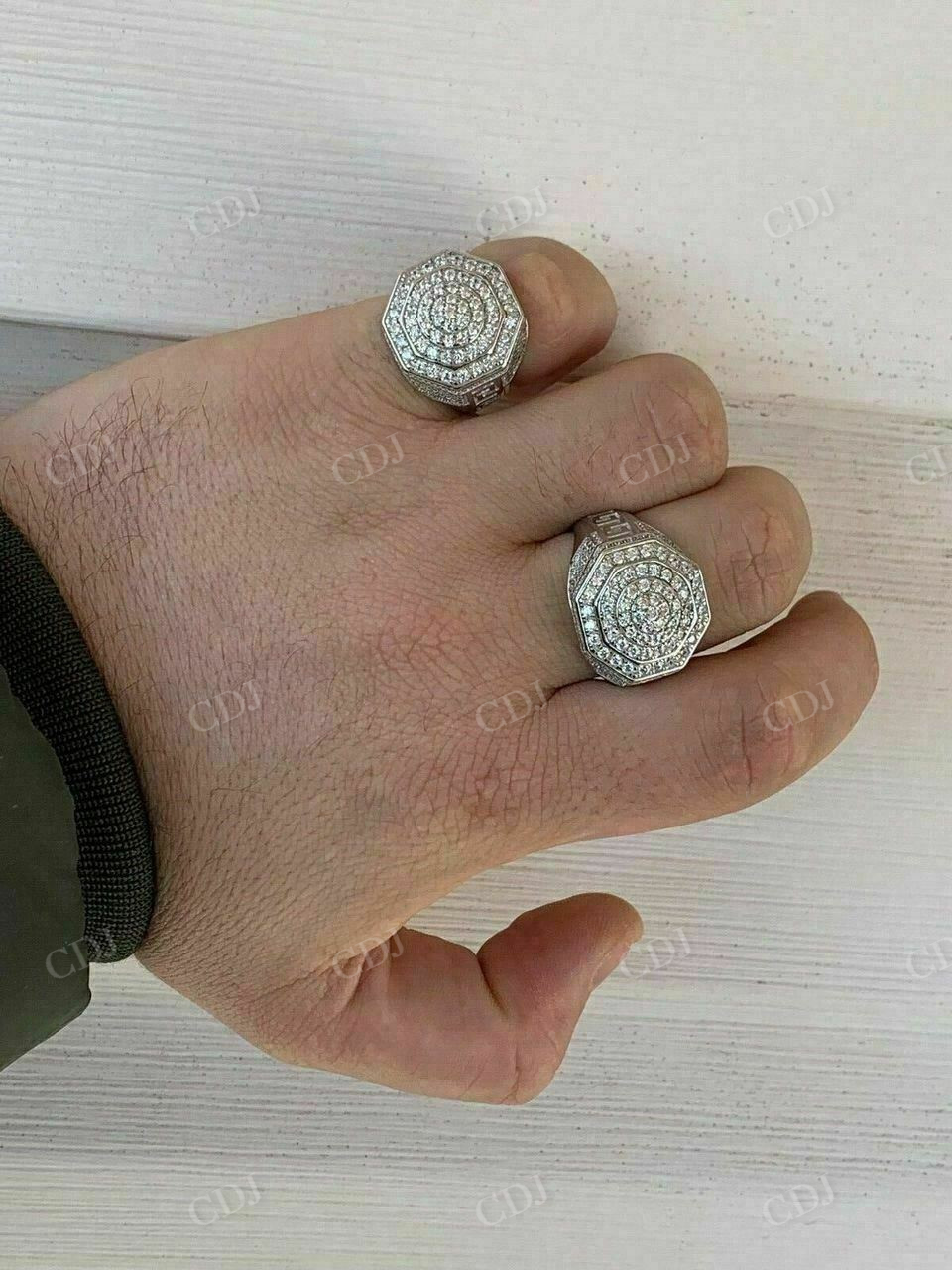 Iced Out Octagon Hip Hop Ring  customdiamjewel   
