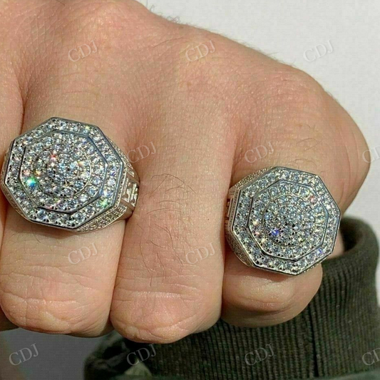 Iced Out Octagon Hip Hop Ring  customdiamjewel   