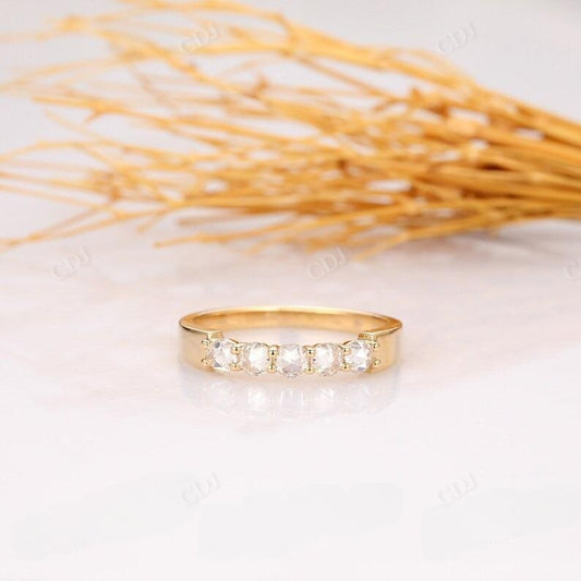 0.50CTW Round Rose Cut Diamond Five Stone Wedding Band  customdiamjewel   