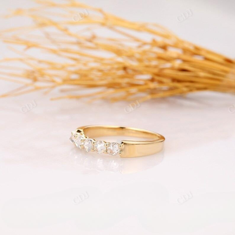 0.50CTW Round Rose Cut Diamond Five Stone Wedding Band  customdiamjewel   