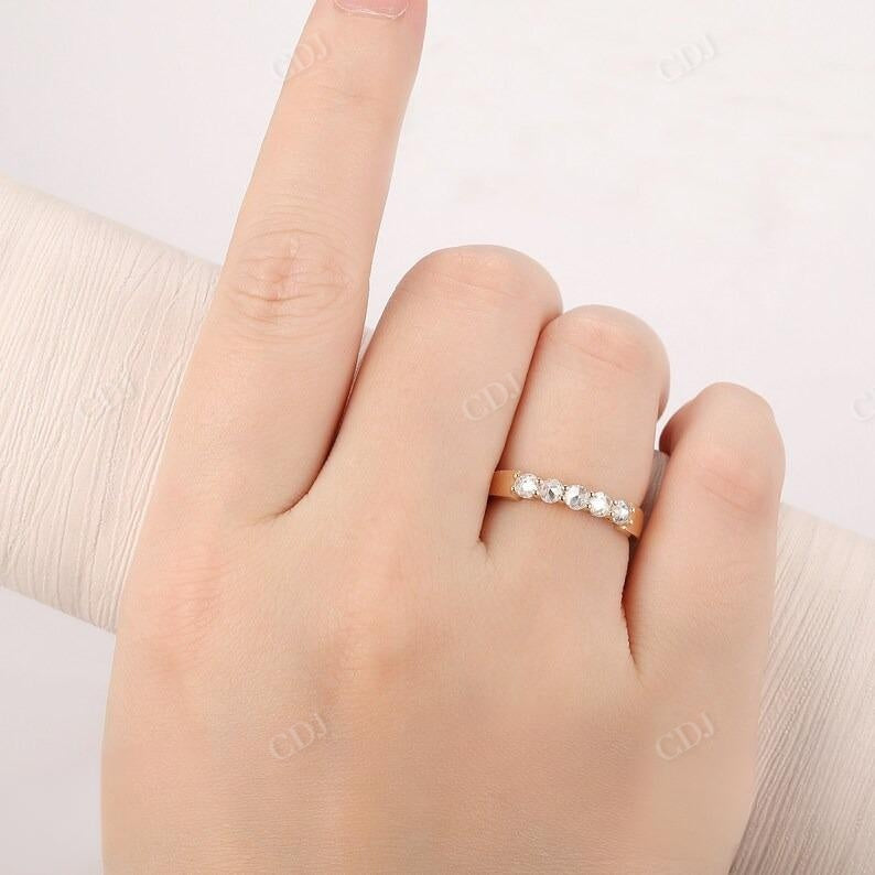 0.50CTW Round Rose Cut Diamond Five Stone Wedding Band  customdiamjewel   