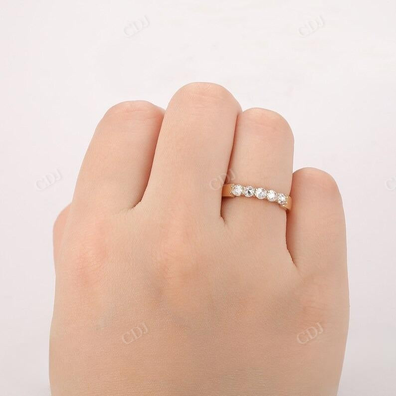 0.50CTW Round Rose Cut Diamond Five Stone Wedding Band  customdiamjewel   