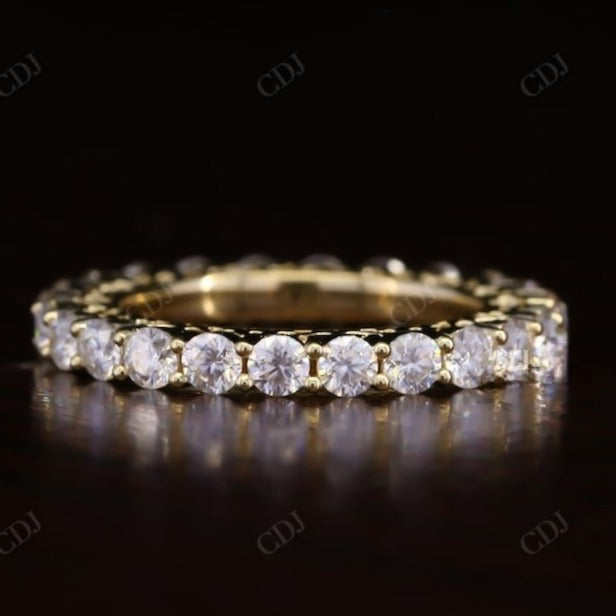1.68CT Round Cut Real Diamond Full Eternity Wedding Band  customdiamjewel 10 KT Solid Gold Yellow Gold VVS-EF