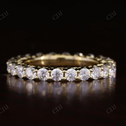 1.68CT Round Cut Real Diamond Full Eternity Wedding Band  customdiamjewel 10 KT Solid Gold Yellow Gold VVS-EF