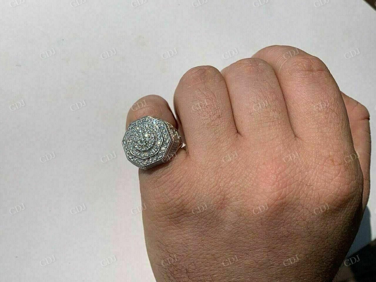 Iced Out Octagon Hip Hop Ring  customdiamjewel   
