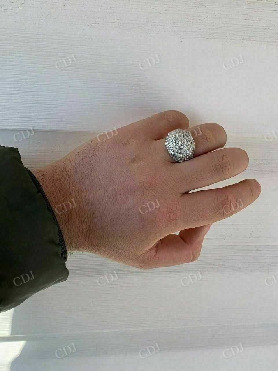 Iced Out Octagon Hip Hop Ring  customdiamjewel   