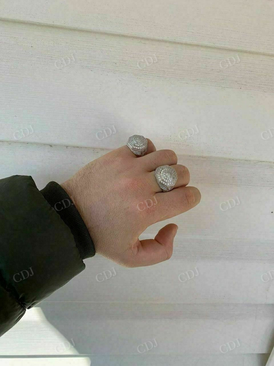 Iced Out Octagon Hip Hop Ring  customdiamjewel   