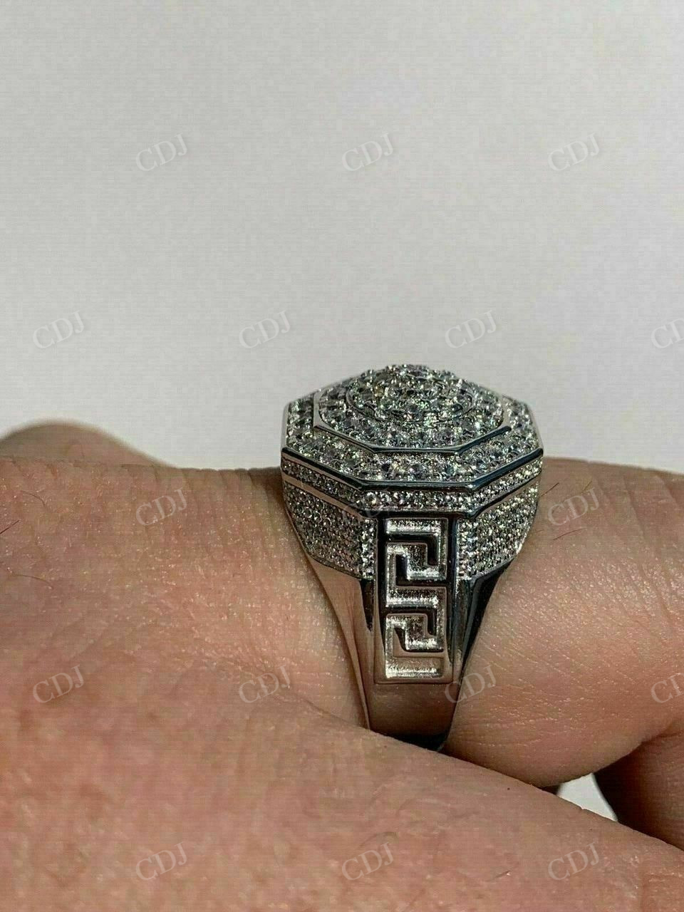 Iced Out Octagon Hip Hop Ring  customdiamjewel   