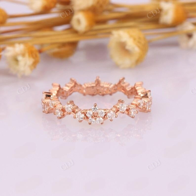 0.60CTW Round Lab Grown Diamond Art Deco Wedding Band  customdiamjewel   