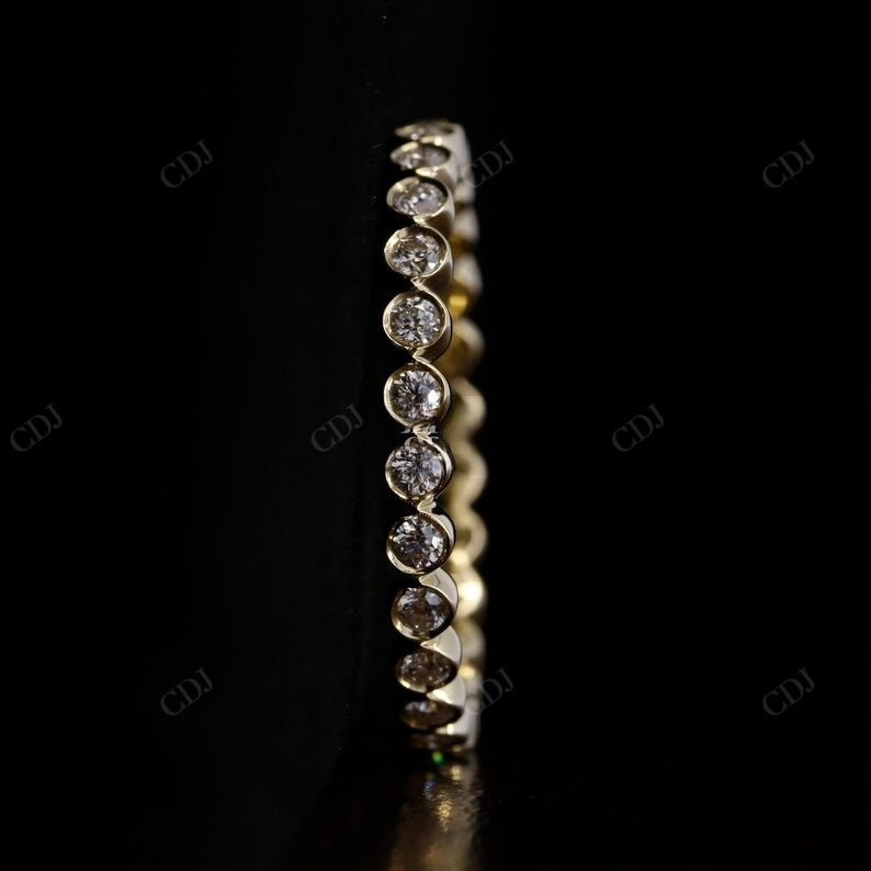 0.45CT Round Cut Natural Diamond Bezel Set Wedding Band  customdiamjewel   