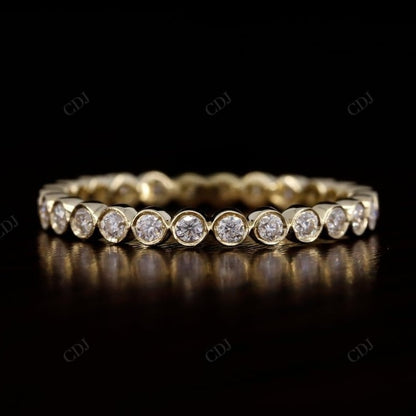 0.45CT Round Cut Natural Diamond Bezel Set Wedding Band  customdiamjewel 10 KT Solid Gold Yellow Gold VVS-EF
