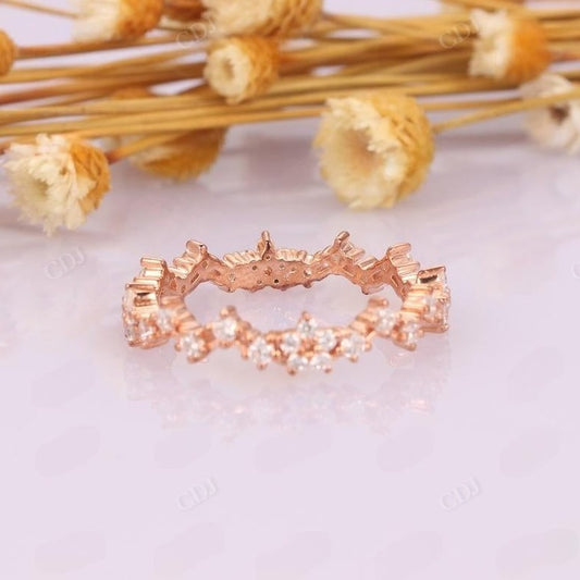 0.60CTW Round Lab Grown Diamond Art Deco Wedding Band  customdiamjewel   