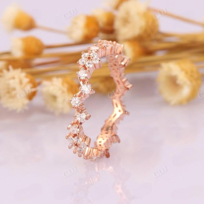 0.60CTW Round Lab Grown Diamond Art Deco Wedding Band  customdiamjewel   