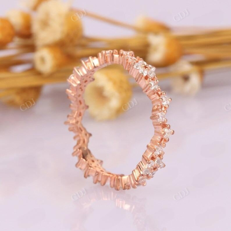 0.60CTW Round Lab Grown Diamond Art Deco Wedding Band  customdiamjewel   