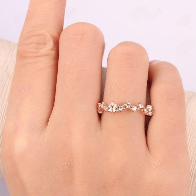 0.60CTW Round Lab Grown Diamond Art Deco Wedding Band  customdiamjewel   