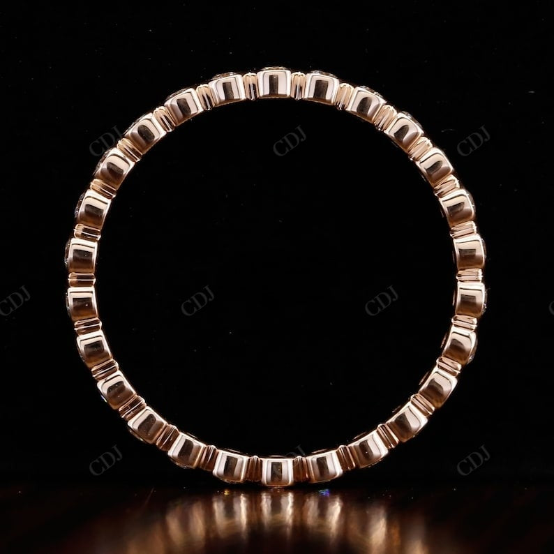 0.45CT Round Cut Natural Diamond Bezel Set Wedding Band  customdiamjewel   