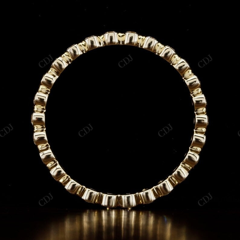 0.45CT Round Cut Natural Diamond Bezel Set Wedding Band  customdiamjewel   