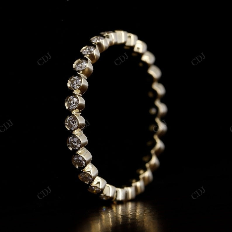 0.45CT Round Cut Natural Diamond Bezel Set Wedding Band  customdiamjewel   