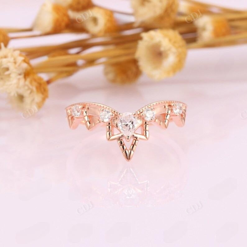 0.14ctw Milgrain Design Lab Grown Diamond Curved Band  customdiamjewel   