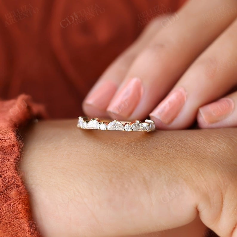 1.06CTW Half Moon Cut lab grown diamond wedding band  customdiamjewel   