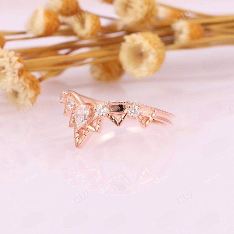 0.14ctw Milgrain Design Lab Grown Diamond Curved Band  customdiamjewel   