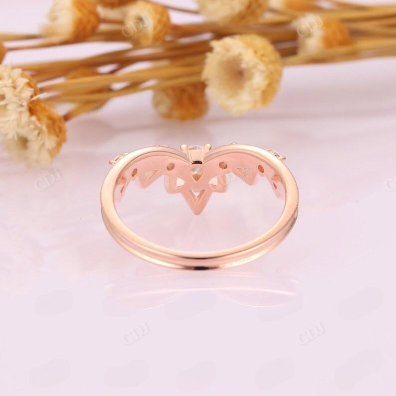 0.38CTW Real Diamond Vintage Milgrain Chevron Wedding Band  customdiamjewel   