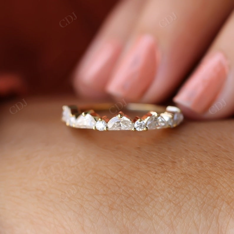 1.06CTW Half Moon Cut lab grown diamond wedding band  customdiamjewel   