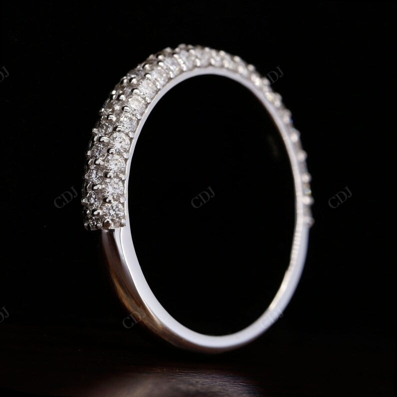 0.658CT Round Cut Real Diamond Half Eternity Wedding Band  customdiamjewel   