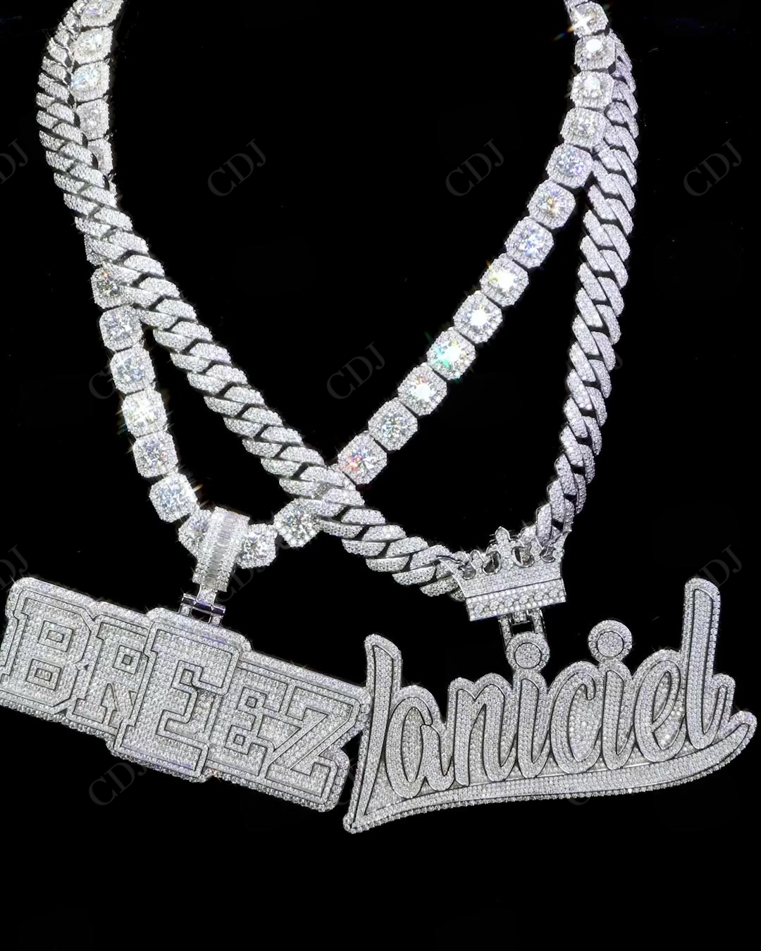 Big Letter Hip Hop 925 Sterling Silver Custom Moissanite Pendant hip hop jewelry CustomDiamJewel   