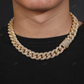 Hip Hop 15MM Baguette Lab Diamond 14k Gold Cuban Chain hip hop jewelry CustomDiamJewel