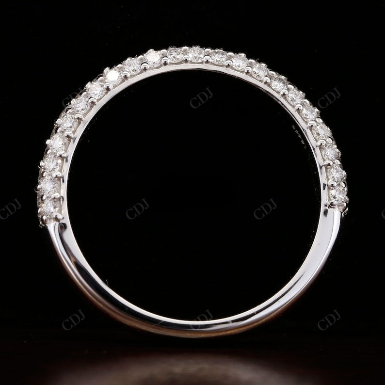 0.658CT Round Cut Real Diamond Half Eternity Wedding Band  customdiamjewel   