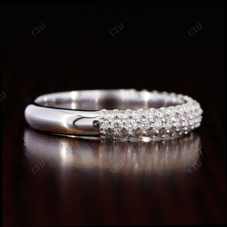 0.658CT Round Cut Real Diamond Half Eternity Wedding Band  customdiamjewel   