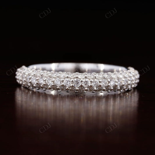 lab grown diamond 0.65CTW Half Eternity wedding Band woman  customdiamjewel   