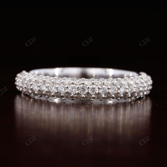 0.658CT Round Cut Real Diamond Half Eternity Wedding Band  customdiamjewel 10 KT Solid Gold White Gold VVS-EF
