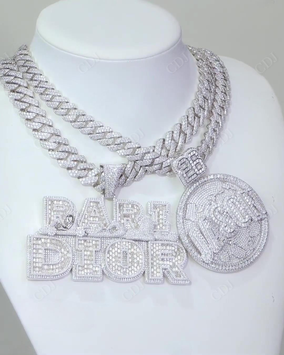 Big Letter Hip Hop 925 Sterling Silver Custom Moissanite Pendant hip hop jewelry CustomDiamJewel   