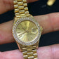 Moissanite Yellow Dial Bezel Set Rolex Watch customdiamjewel
