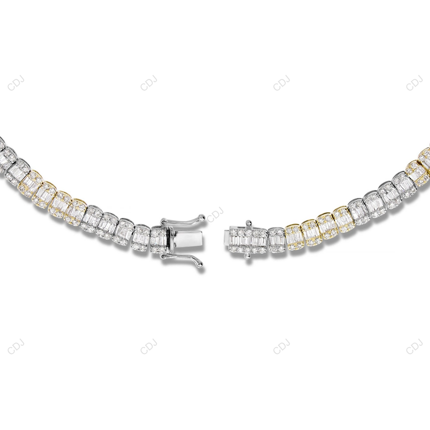 VVS1 Moissanite 18k Gold Two Tone Tennis Chain CustomDiamJewel