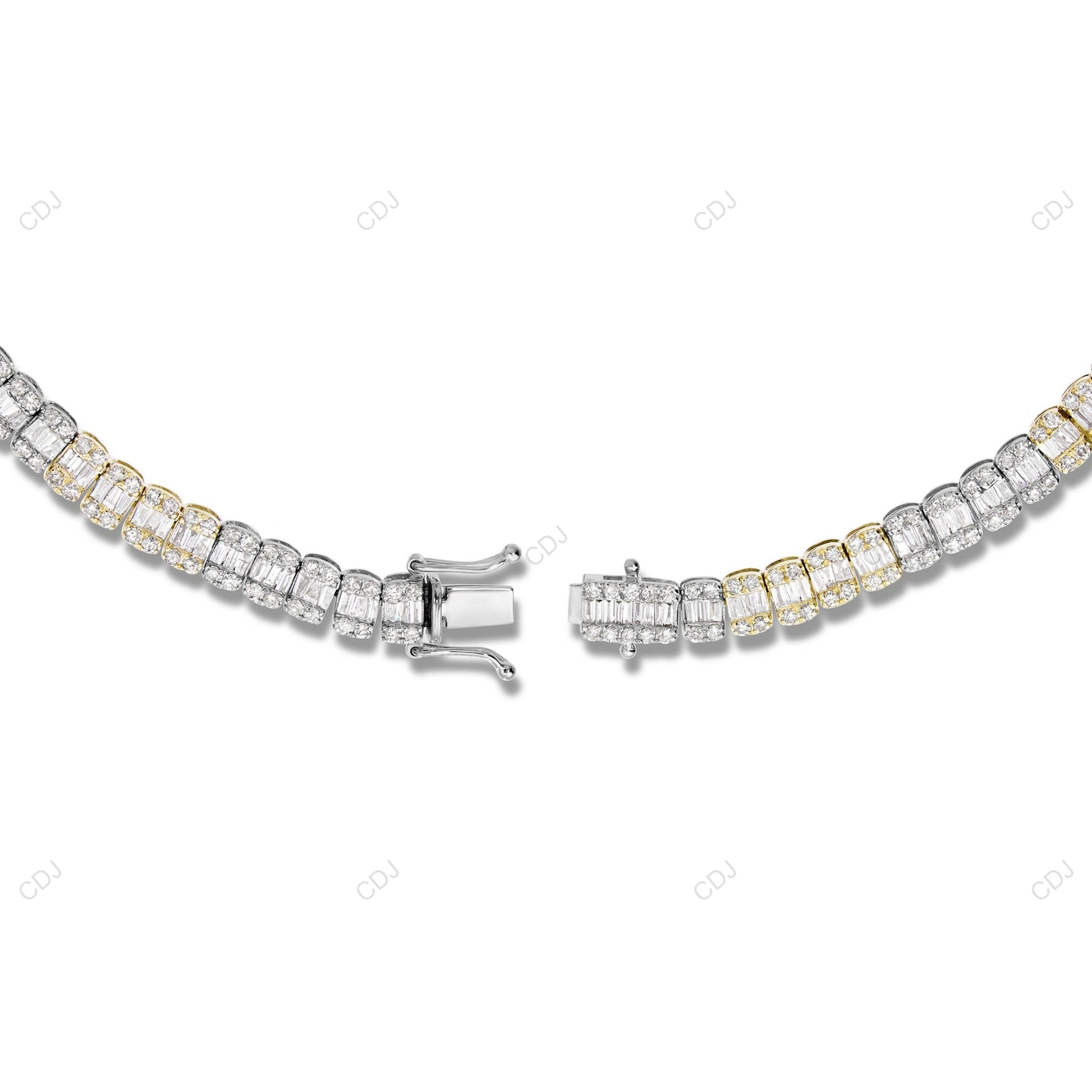VVS1 Moissanite 18k Gold Two Tone Tennis Chain CustomDiamJewel