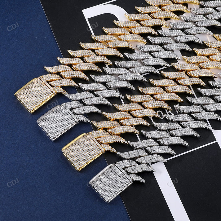 Premium Quality 30mm Iced Out Spiked Cuban Chain hip hop jewelry CustomDiamJewel