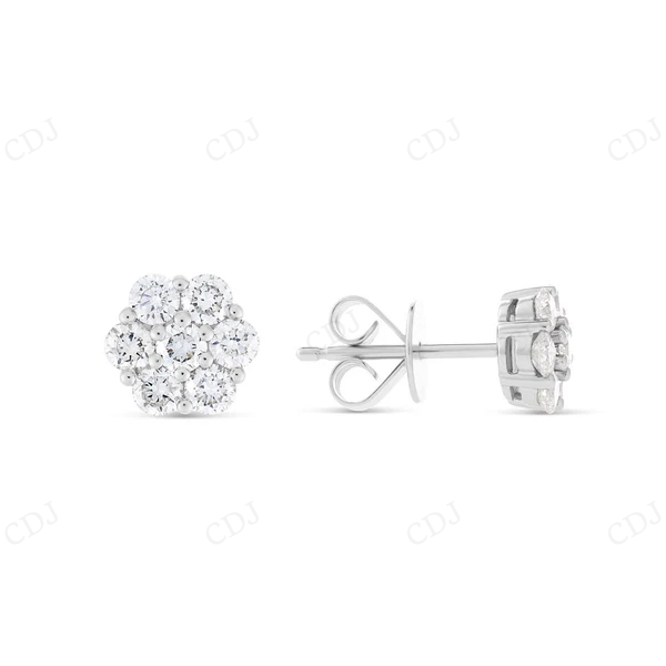 0.75 CT Moissanite Diamond Flower Stud Earrings Stud earrings CustomDiamJewel