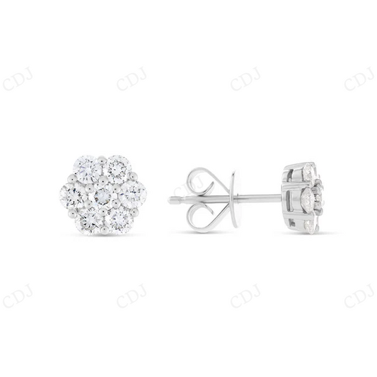 0.75 CT Moissanite Diamond Flower Stud Earrings Stud earrings CustomDiamJewel