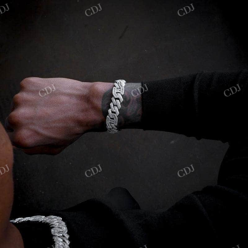 Hip Hop Cuban Link Chain & Bracelet Iced Out Diamond  customdiamjewel   