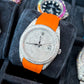 Orange Strap Custom Moissanite Rolex Watch customdiamjewel