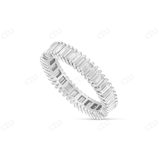 14K White Gold Baguette CVD Diamond Eternity Band Ring hip hop jewelry CustomDiamJewel