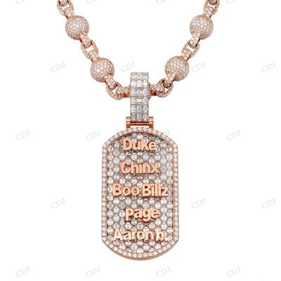 925 Sterling Silver Rose Gold Plated Mens Pendant hip hop jewelry CustomDiamJewel