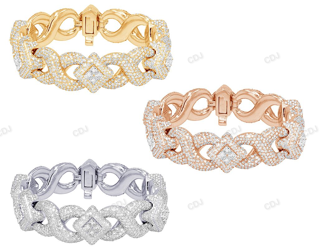 Classic Iced Out Infinity Links Cuban Mens Bracelet hip hop jewelry customdiamjewel