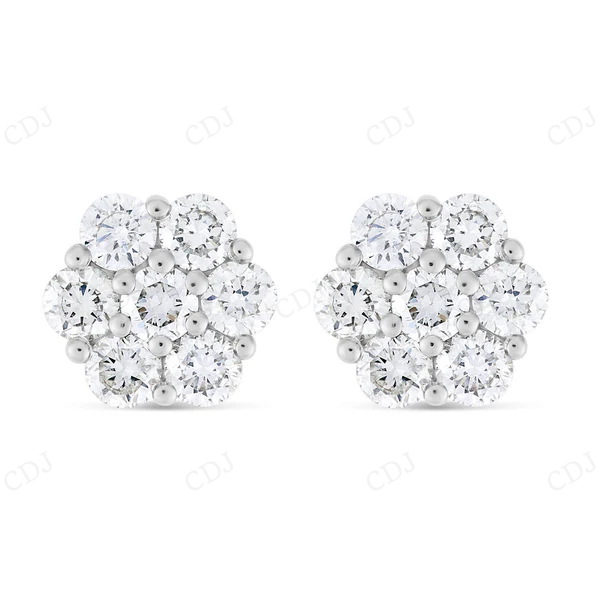 0.75 CT Moissanite Diamond Flower Stud Earrings Stud earrings CustomDiamJewel