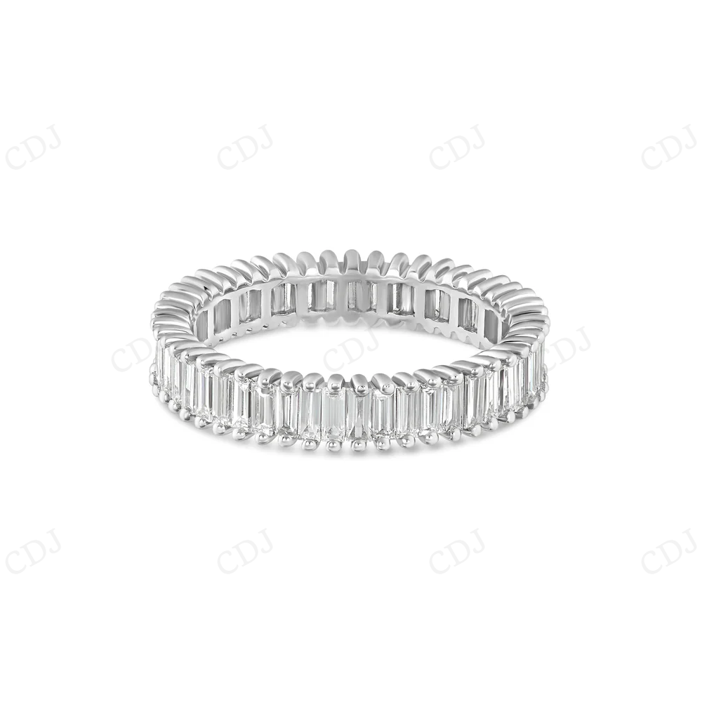 14K White Gold Baguette CVD Diamond Eternity Band Ring hip hop jewelry CustomDiamJewel