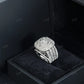 Iced Out Sterling Sliver Moissanite Round Diamond Halo Cluster Ring Hip Hop Ring customdiamjewel
